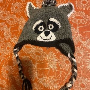 Raccoon knitted beanie Size 6months-2T